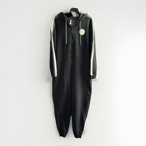 Fabletics Women's Cozy Fleece Hooded One Piece Black Size XL  EUC Onyx